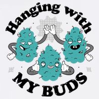 Hanging With My Buds Funny Marijuana Flatbill Hat