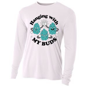 Hanging With My Buds Funny Marijuana Cooling Performance Long Sleeve Crew