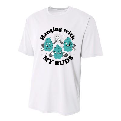 Hanging With My Buds Funny Marijuana Youth Performance Sprint T-Shirt