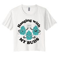 Hanging With My Buds Funny Marijuana Crop Top