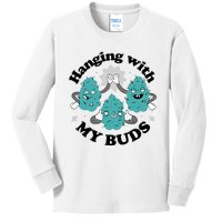 Hanging With My Buds Funny Marijuana Kids Long Sleeve Shirt