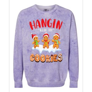 Hangin With My Cookies Gingerbread Christmas Teacher Colorblast Crewneck Sweatshirt