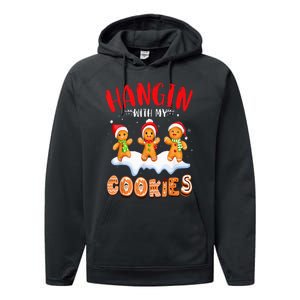 Hangin With My Cookies Gingerbread Christmas Teacher Performance Fleece Hoodie