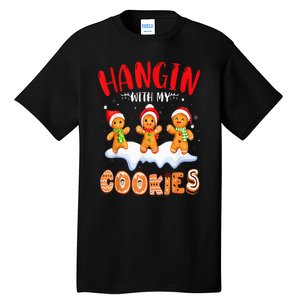 Hangin With My Cookies Gingerbread Christmas Teacher Tall T-Shirt