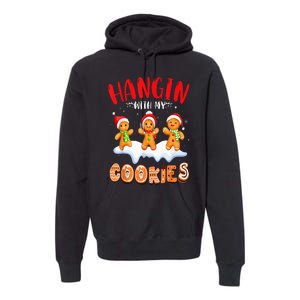 Hangin With My Cookies Gingerbread Christmas Teacher Premium Hoodie