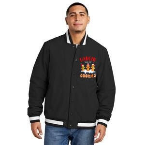 Hangin With My Cookies Gingerbread Christmas Teacher Insulated Varsity Jacket