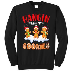 Hangin With My Cookies Gingerbread Christmas Teacher Tall Sweatshirt