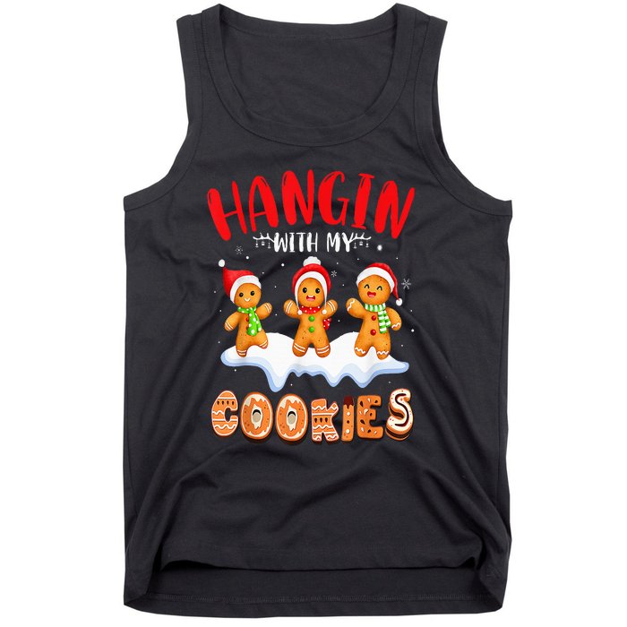 Hangin With My Cookies Gingerbread Christmas Teacher Tank Top