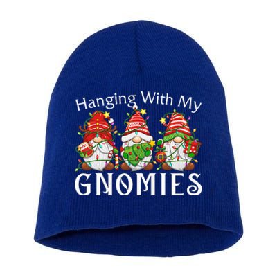 Hanging With My Gnomies Family Christmas Pajamas Short Acrylic Beanie