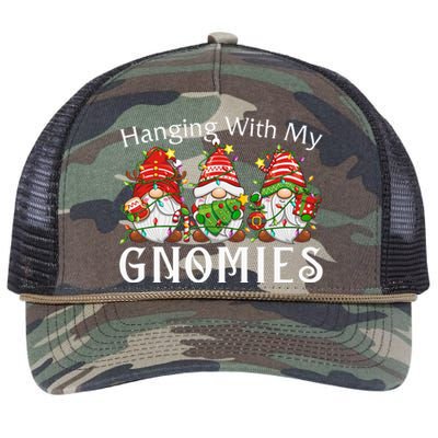 Hanging With My Gnomies Family Christmas Pajamas Retro Rope Trucker Hat Cap