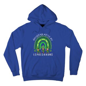 Hanging With My Leprechauns Patrick's Day Shamrock Rainbow Gift Hoodie