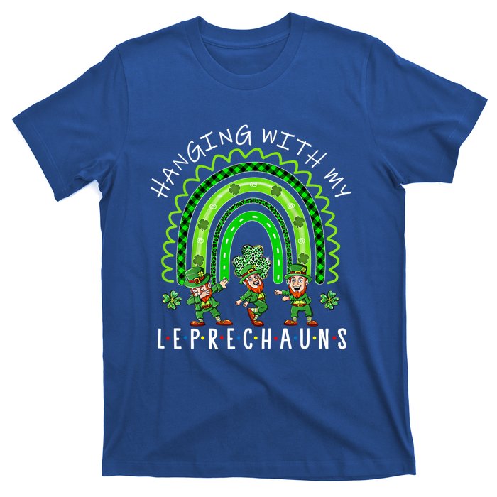 Hanging With My Leprechauns Patrick's Day Shamrock Rainbow Gift T-Shirt