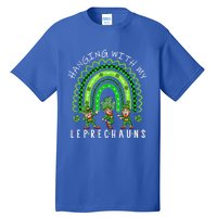 Hanging With My Leprechauns Patrick's Day Shamrock Rainbow Gift Tall T-Shirt