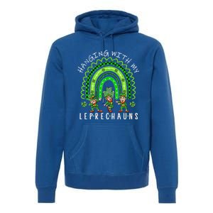 Hanging With My Leprechauns Patrick's Day Shamrock Rainbow Gift Premium Hoodie