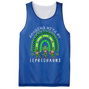 Hanging With My Leprechauns Patrick's Day Shamrock Rainbow Gift Mesh Reversible Basketball Jersey Tank