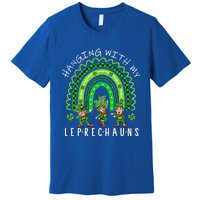 Hanging With My Leprechauns Patrick's Day Shamrock Rainbow Gift Premium T-Shirt