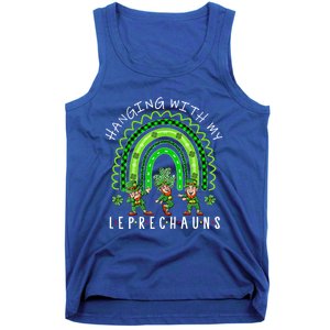 Hanging With My Leprechauns Patrick's Day Shamrock Rainbow Gift Tank Top