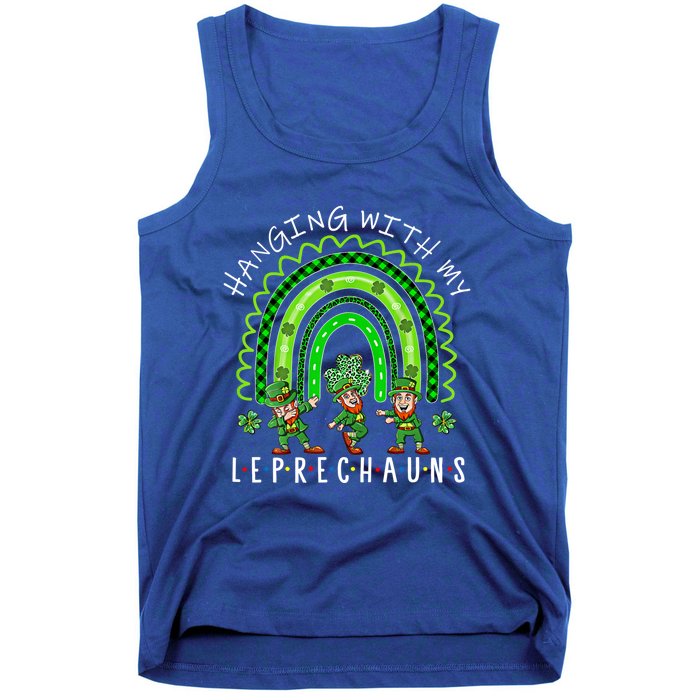 Hanging With My Leprechauns Patrick's Day Shamrock Rainbow Gift Tank Top