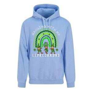 Hanging With My Leprechauns Patrick's Day Shamrock Rainbow Gift Unisex Surf Hoodie