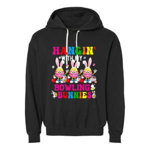 Hangin' With My Bowling Bunnies Three Cute Bunny Eggs Player Garment-Dyed Fleece Hoodie