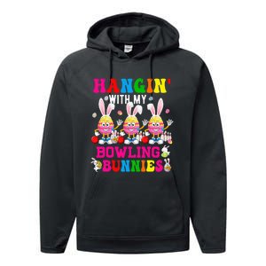 Hangin' With My Bowling Bunnies Three Cute Bunny Eggs Player Performance Fleece Hoodie