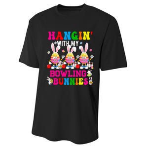 Hangin' With My Bowling Bunnies Three Cute Bunny Eggs Player Performance Sprint T-Shirt