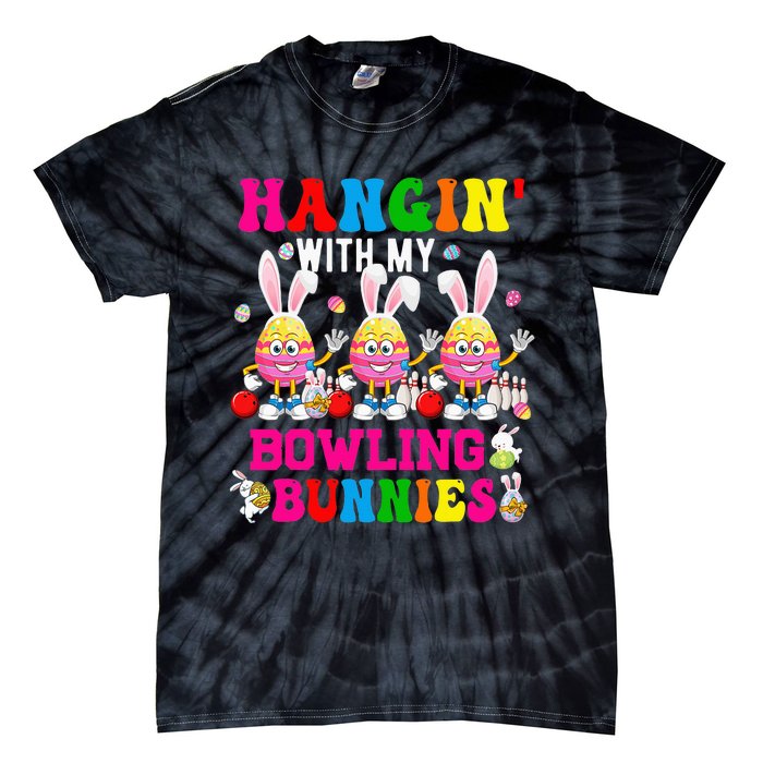 Hangin' With My Bowling Bunnies Three Cute Bunny Eggs Player Tie-Dye T-Shirt