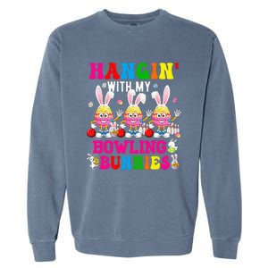 Hangin' With My Bowling Bunnies Three Cute Bunny Eggs Player Garment-Dyed Sweatshirt