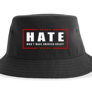 Hate WonT Make America Great Antiwar Antiracism Sustainable Bucket Hat