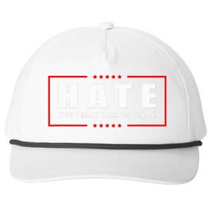 Hate WonT Make America Great Antiwar Antiracism Snapback Five-Panel Rope Hat