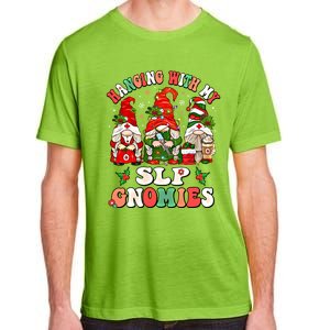 Hanging With My Slp Gnomies Cute Christmas Speech Therapist Gift Adult ChromaSoft Performance T-Shirt