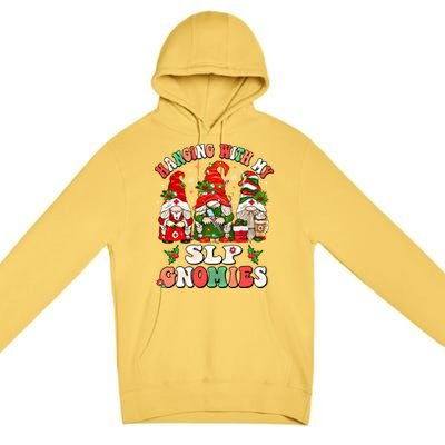 Hanging With My Slp Gnomies Cute Christmas Speech Therapist Gift Premium Pullover Hoodie