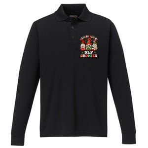 Hanging With My Slp Gnomies Cute Christmas Speech Therapist Gift Performance Long Sleeve Polo