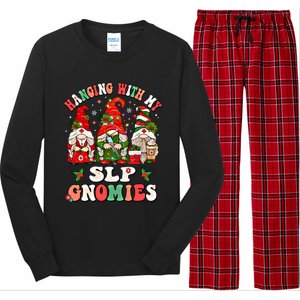 Hanging With My Slp Gnomies Cute Christmas Speech Therapist Gift Long Sleeve Pajama Set