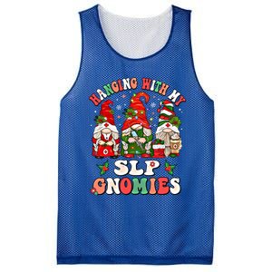 Hanging With My Slp Gnomies Cute Christmas Speech Therapist Gift Mesh Reversible Basketball Jersey Tank