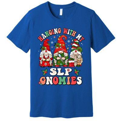 Hanging With My Slp Gnomies Cute Christmas Speech Therapist Gift Premium T-Shirt