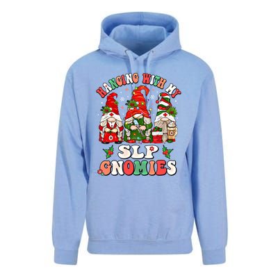 Hanging With My Slp Gnomies Cute Christmas Speech Therapist Gift Unisex Surf Hoodie