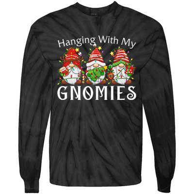 Hanging With My Gnomies Family Christmas Pajamas Tie-Dye Long Sleeve Shirt