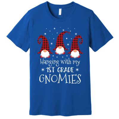 Hanging With My 1st Grade Gnomies Teacher Christmas Gnome Great Gift Premium T-Shirt