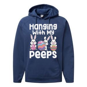 Hanging With My Peeps Happy Easter Bunny Performance Fleece Hoodie