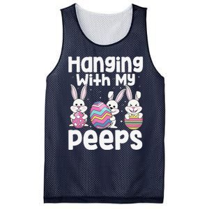 Hanging With My Peeps Happy Easter Bunny Mesh Reversible Basketball Jersey Tank