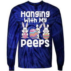 Hanging With My Peeps Happy Easter Bunny Tie-Dye Long Sleeve Shirt