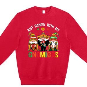 Hangin With My Gnomigos 3 Mexican Gnomes Cinco De Mayo Premium Crewneck Sweatshirt