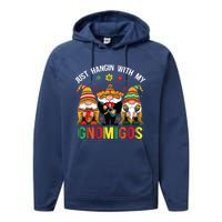 Hangin With My Gnomigos 3 Mexican Gnomes Cinco De Mayo Performance Fleece Hoodie