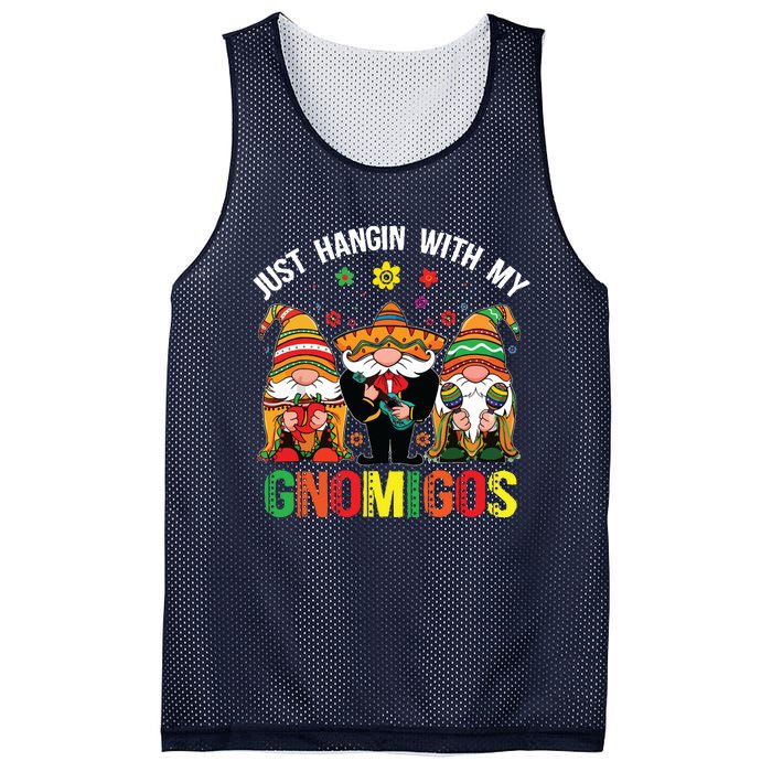 Hangin With My Gnomigos 3 Mexican Gnomes Cinco De Mayo Mesh Reversible Basketball Jersey Tank