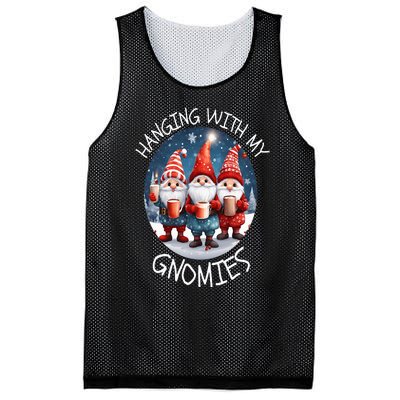 Hanging With My Gnomies Funny Gnome Friend Family Christmas Mesh Reversible Basketball Jersey Tank