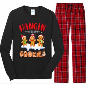 Hangin With My Cookies Gingerbread  Christmas Teacher Long Sleeve Pajama Set