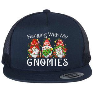 Hanging With My Gnomies Family Christmas Pajamas Flat Bill Trucker Hat