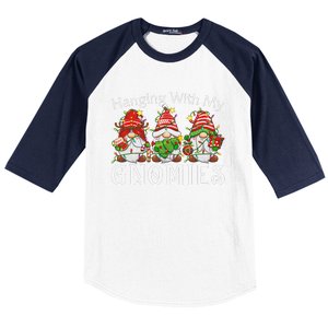 Hanging With My Gnomies Family Christmas Pajamas Baseball Sleeve Shirt