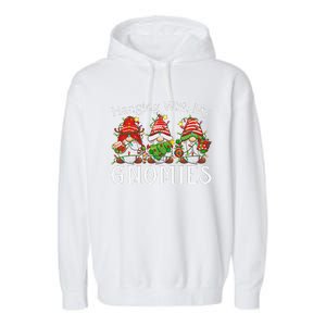 Hanging With My Gnomies Family Christmas Pajamas Garment-Dyed Fleece Hoodie